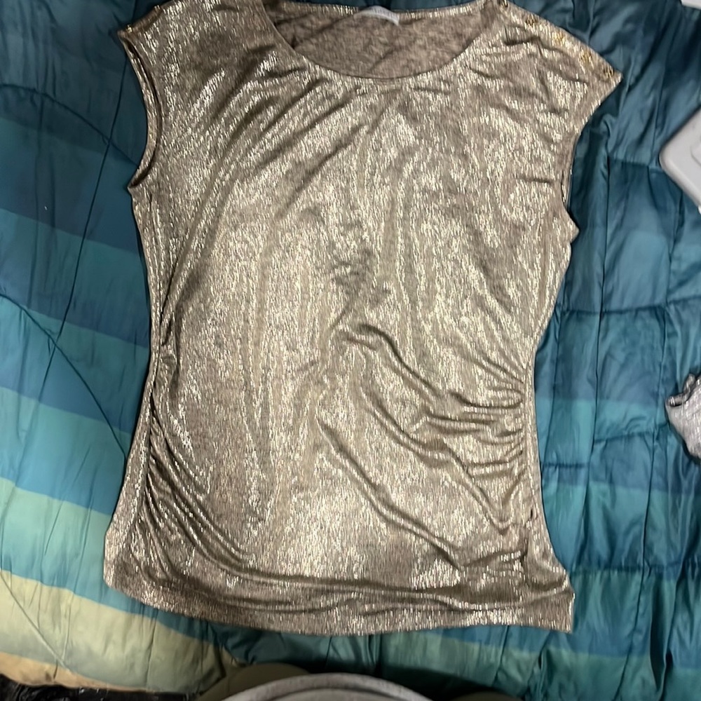 Medium gold metallic Calvin Klein blouse